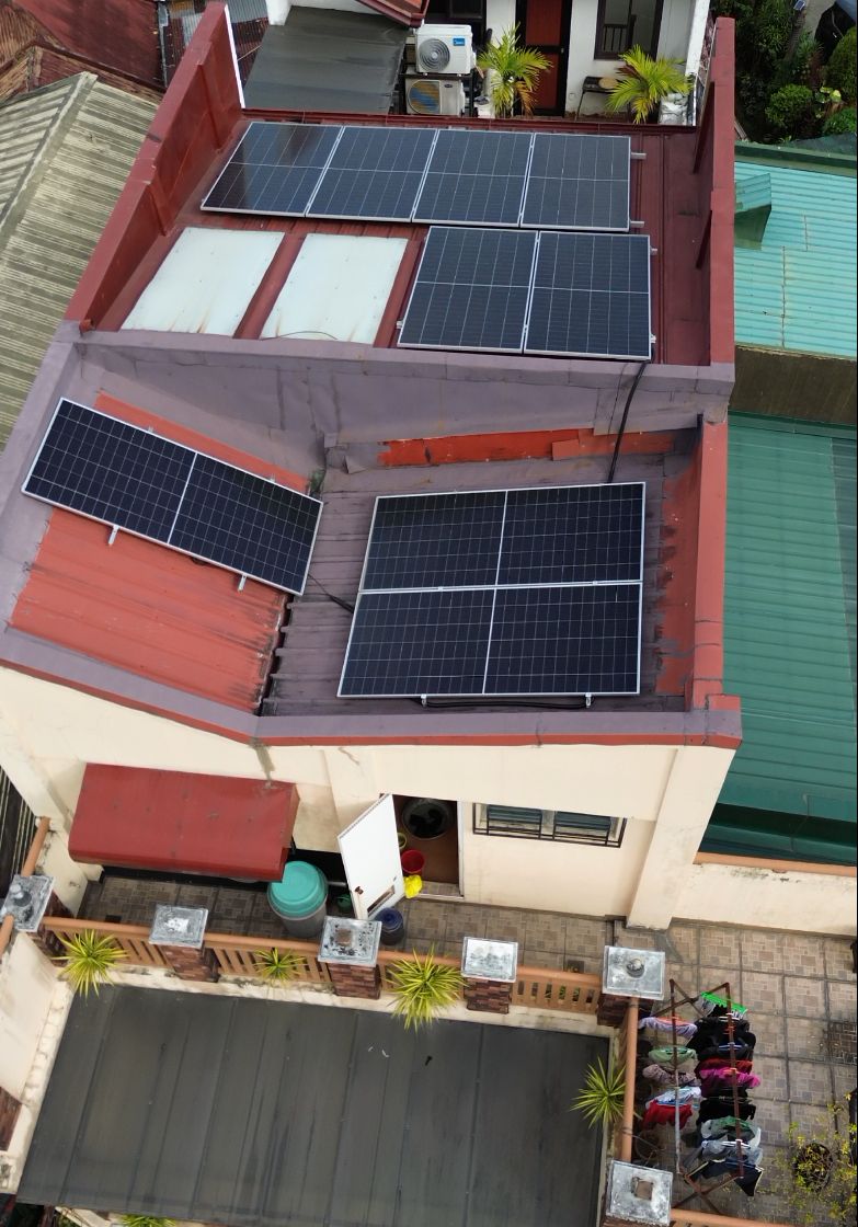 Residential solar installation on multiple roof sections